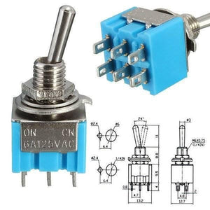 Mini Mts-203 6-pin Dpdt 6a 125vac Toggle Switch 6 Pin On Off Toggle Switch 2 Positions