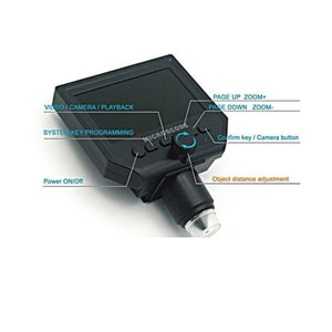Digital Microscope 4.3in Hd Led 3.6mp 1-600x Continuous Magnifier