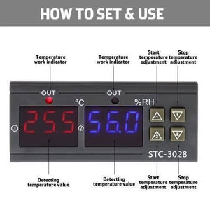220v Stc-3028 Temperature Humidity Control Thermometer