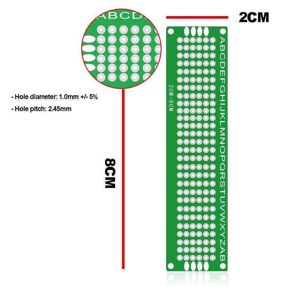 Double Side 2x8 Dotted Veroboard Printed Circuit Pcb Prototype Board Project Board