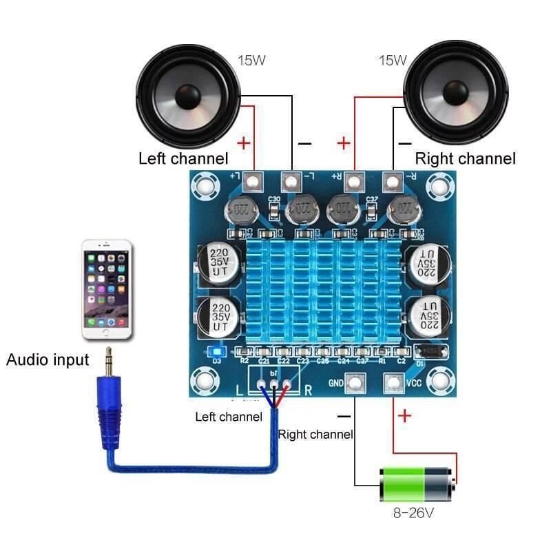Durable Tpa3110 Xha232 30w + 30w 2.0 Channel Digital Stereo Audio Power Amplifier Board