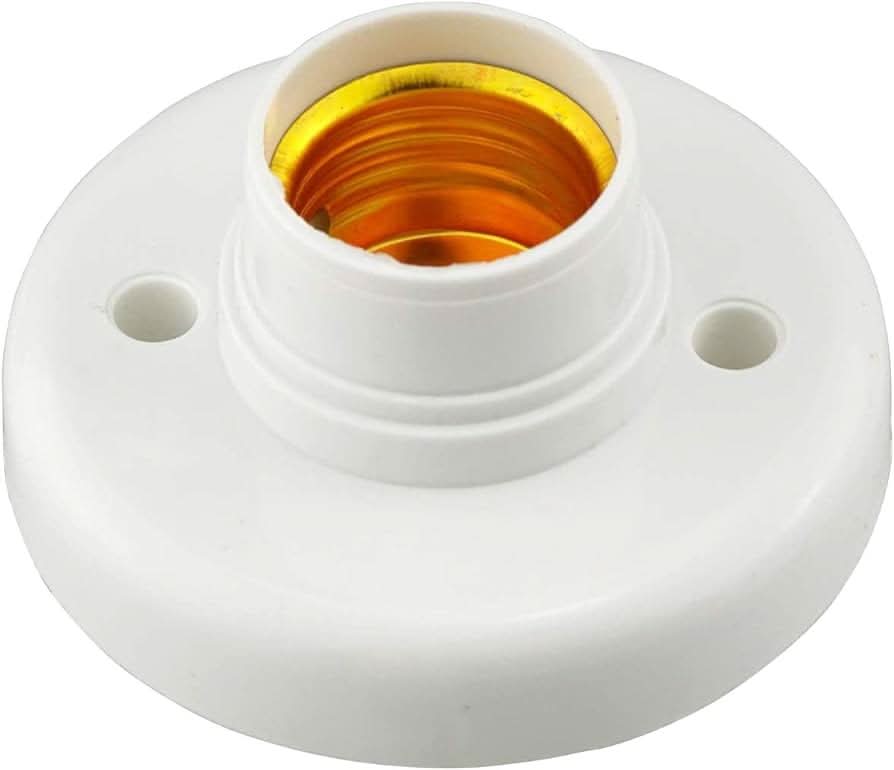 E27 Light Bulb Socket, E27 Lamp Holders Round Plastic Screw Base Socket, Lamp Holder Bracket Socket