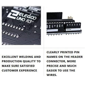 Original ELEGOO UNO R3 Board with USB Cable Compatible with Arduino IDE