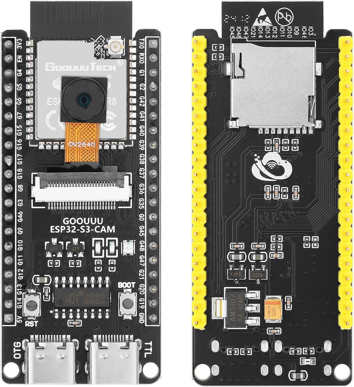 Esp32 S3 Cam Development Board With Ov3660 Camera - Esp32-s3-wroom N16r8 Module Wifi Bluetooth Microcontroller Mcu With Dual Type-c And Esp32-s3-core Compatible With Arduino Iot Communication