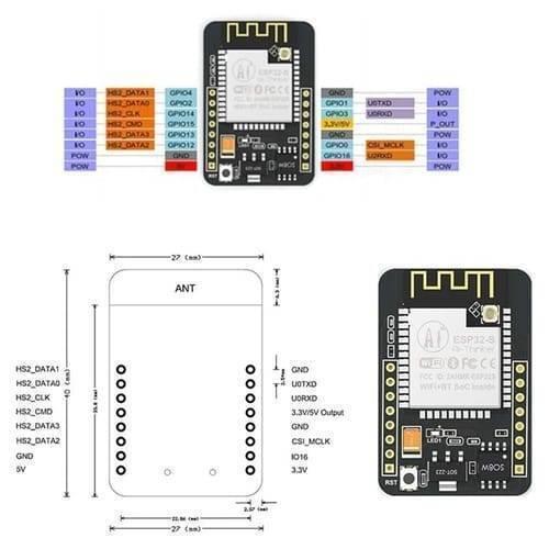 Esp32 Cam Mb Wifi Bluetooth Development Board Micro Usb Interface Ch340g Usb To Serial Port And Ov2640 Camera Module