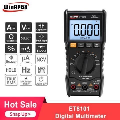 Et8101 True-rms Digital Multimeter Ac/dc Voltage Current Tester With Resistance, Capacitance, Diode, Ncv Measurement