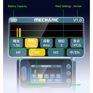 Mechanic Pn360 Portable Spot Welder Built-in Battery Tft Display