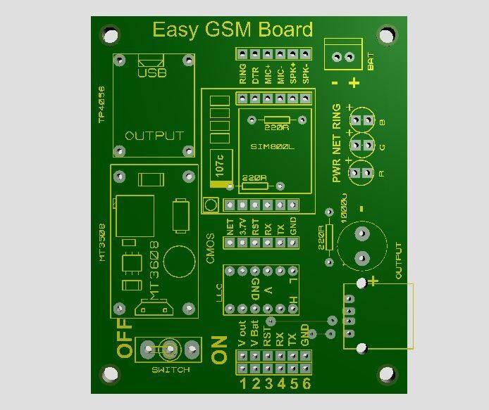 Sim Easy GSM Board With Battery And Charging Circuit