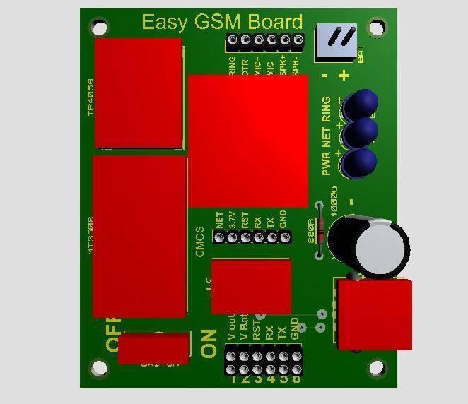 Sim Easy GSM Board With Battery And Charging Circuit
