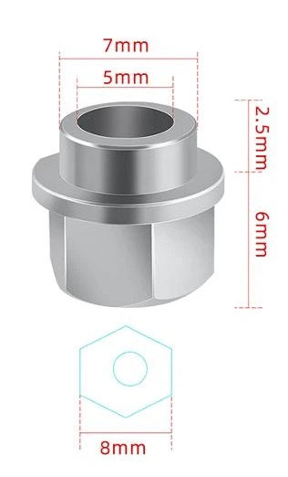Eccentric Sleeve Type A 8X6 Spacer Eccentric for structural profile under V-slot OpenBuilds 6 mm engraved