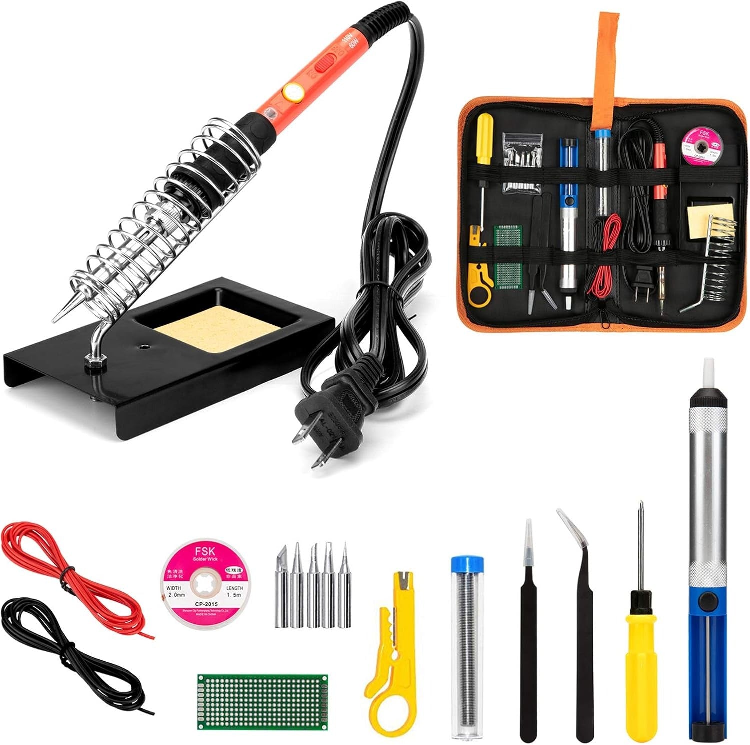 Electronics 60w Soldering Iron Welding Set With Multimeter - Student Diy Kit