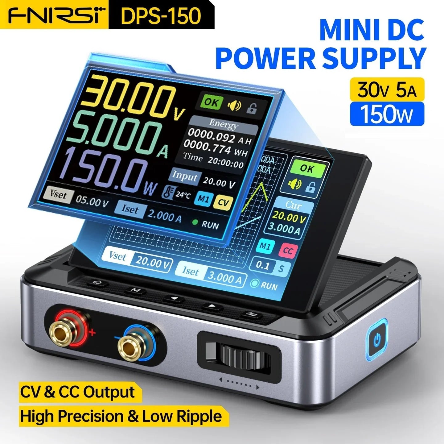 Fnirsi Dps-150 Programmable Mini Portable Dc Power Supply 0-15v 0-10a 150w (digital Lab Psu)