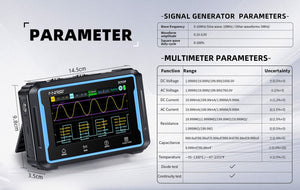 Fnirsi 2c53p 3-in-1 50mhz Dual Channel Oscilloscope Signal Generator Multimeter (portable Dso)