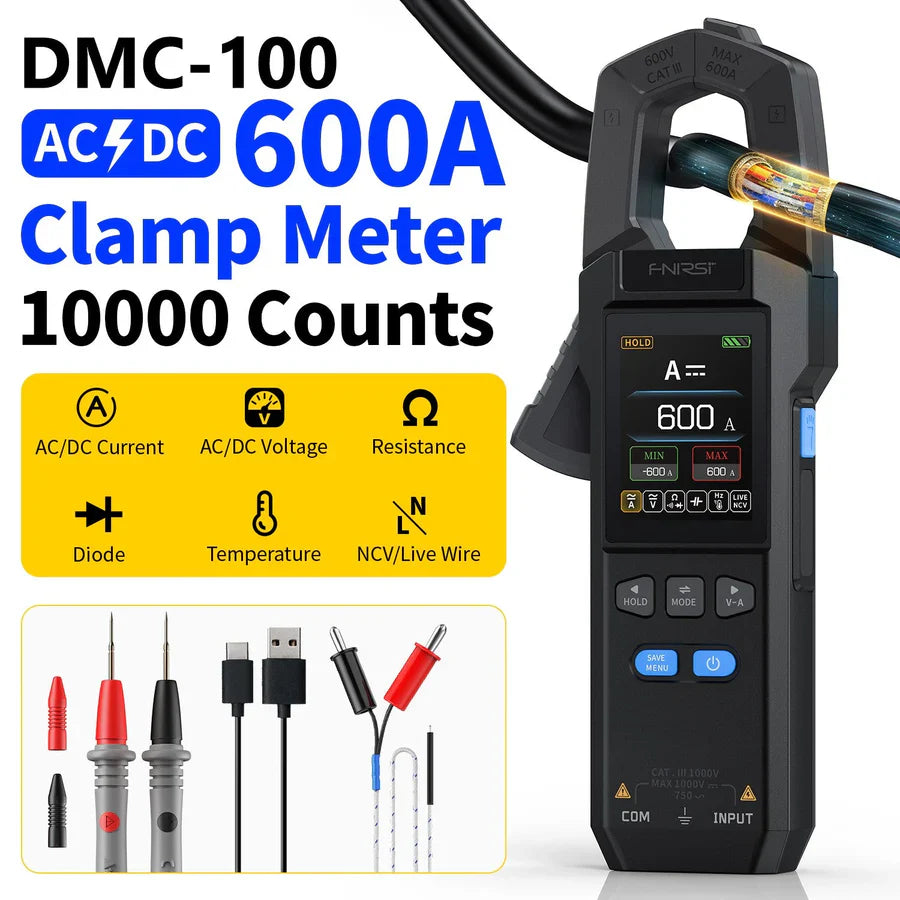 Fnirsi® Dmc-100 Dc Ac Current Voltage Clamp Meter Digital Multimeter