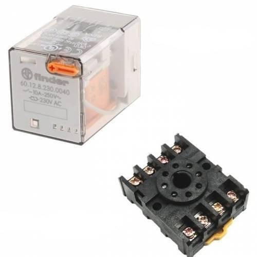 Finder Relay 220vac 60.12 With 8pin Rail-mount Relay Socket Relay Base