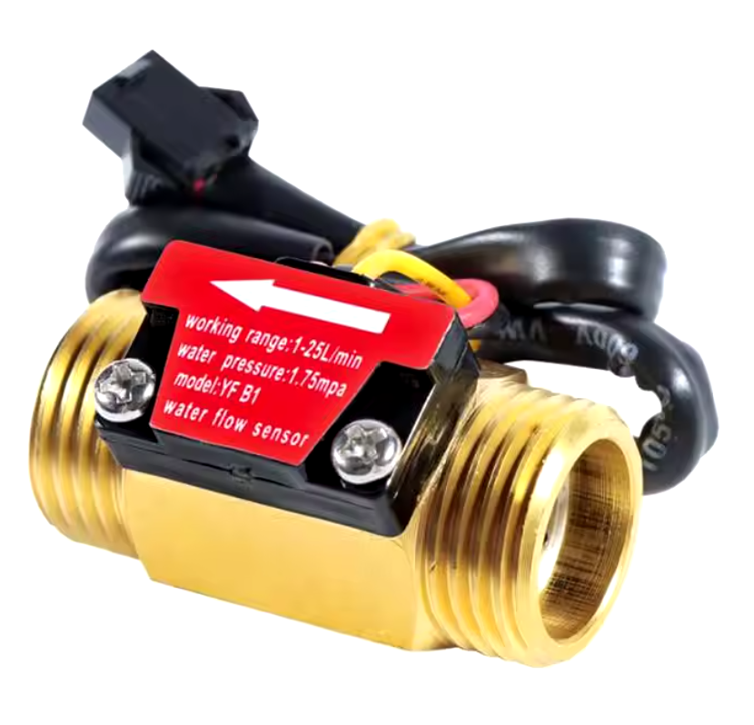 YF-B1 Brass Flow Sensor Meter DN15 – NPT Thread, Hall Effect, DC5-24V Energy Meter