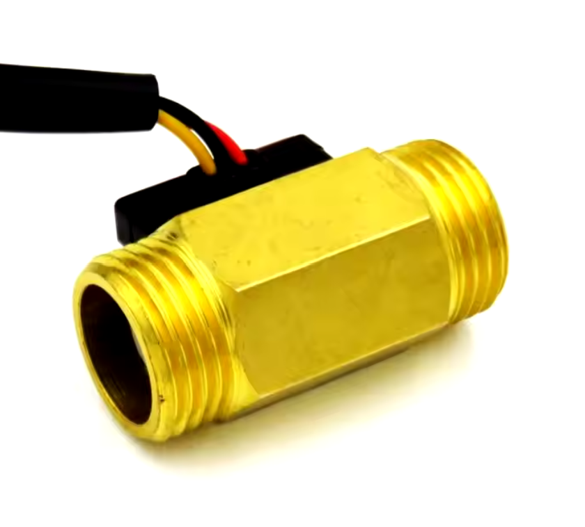 YF-B1 Brass Flow Sensor Meter DN15 – NPT Thread, Hall Effect, DC5-24V Energy Meter