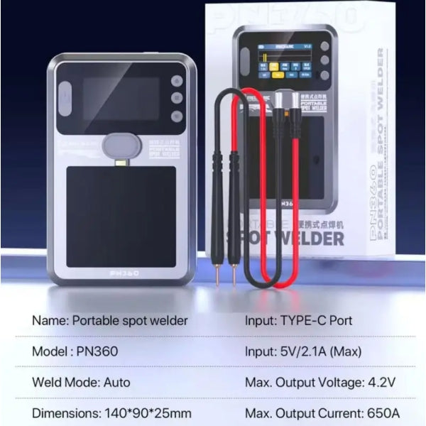 Mechanic Pn360 Portable Spot Welder Built-in Battery Tft Display