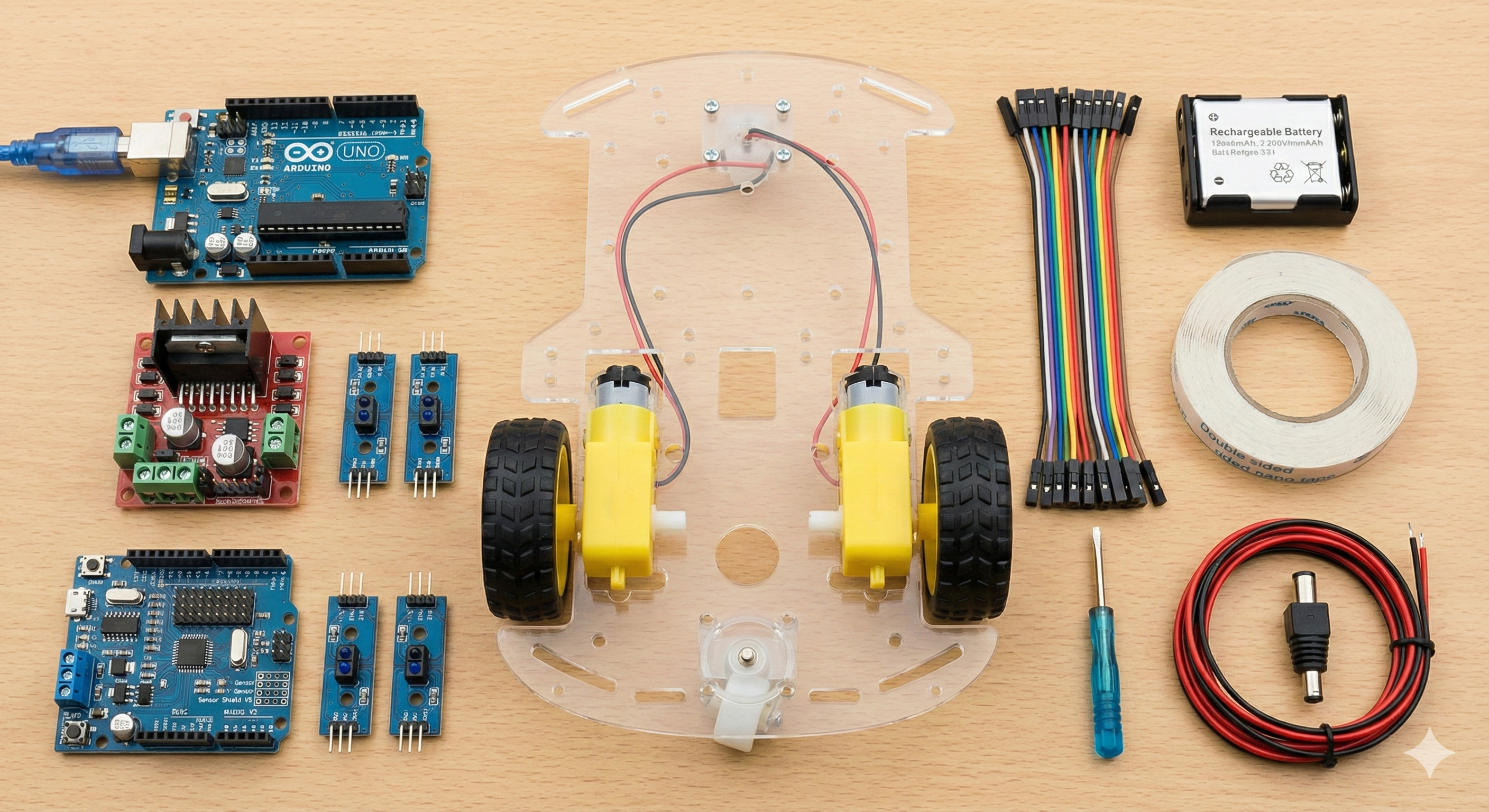 Line Following Robot 2wd With L298