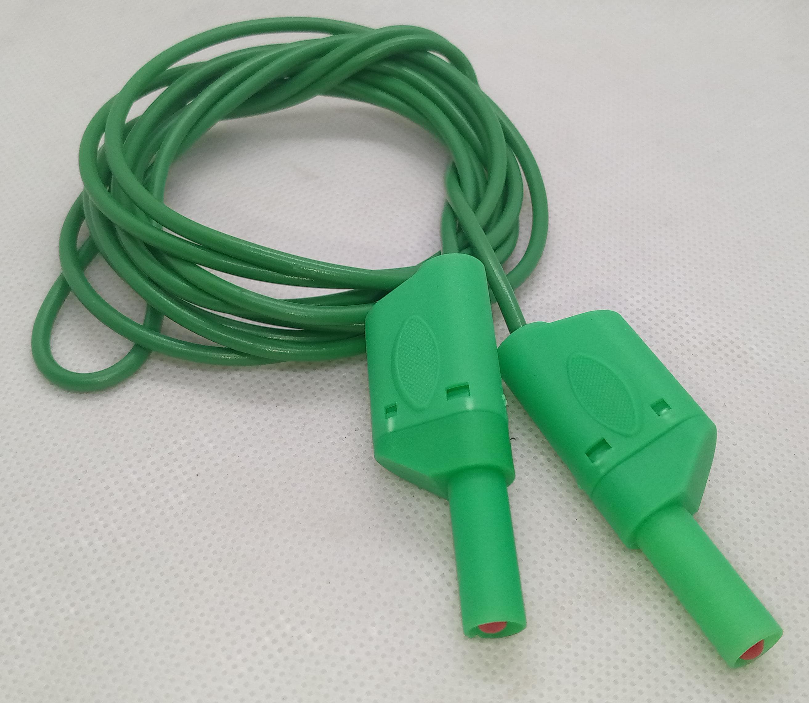 Green Banana Clip Wires 2 Meter | High-Quality Test Leads | Digilog.pk