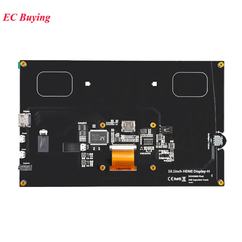 10.1" 10.1 Inch Hdmi Lcd Display Module Capacitive Touch Screen 1024x600 Ips Hd Full Viewing Angle With Raspberry Pi B 3b+/4b