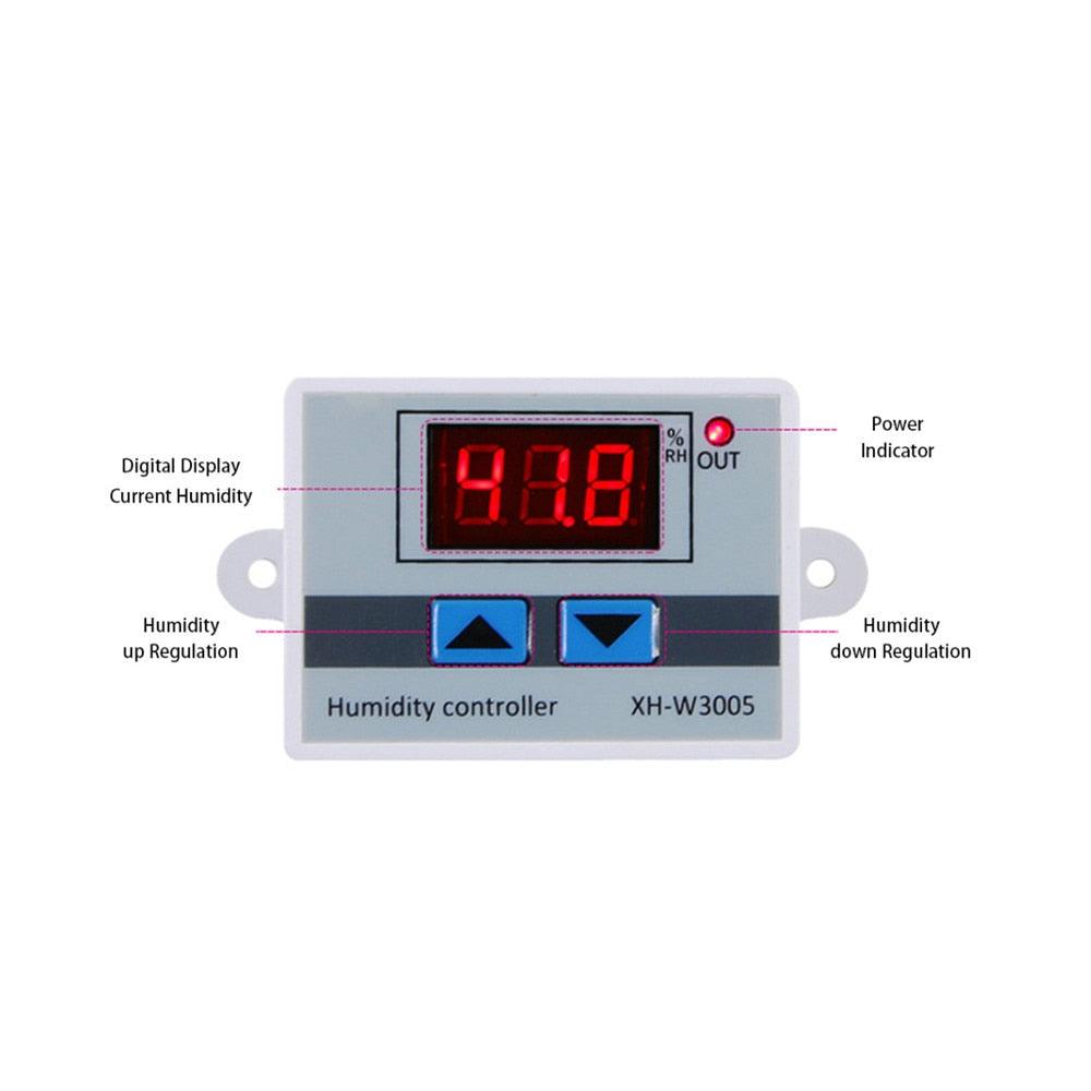 Digital Humidity Controller Xh-w3005 Adjustable 220v 10a Hygrometer Switch Controller