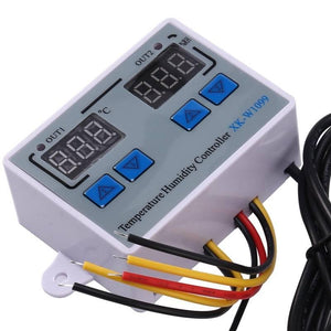 XK W1099 Dual Digital Egg Incubator Temperature Humidity Controller Hygrometer AC 220V