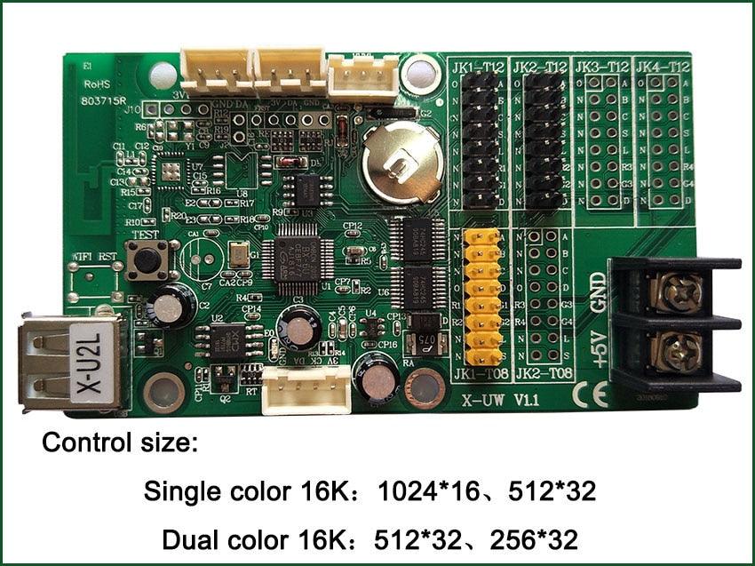 Bx-u2l P10 Led Signs Control Card, P10 Display Module Control Card, Single & Double Color Advertising Led Panel Controller