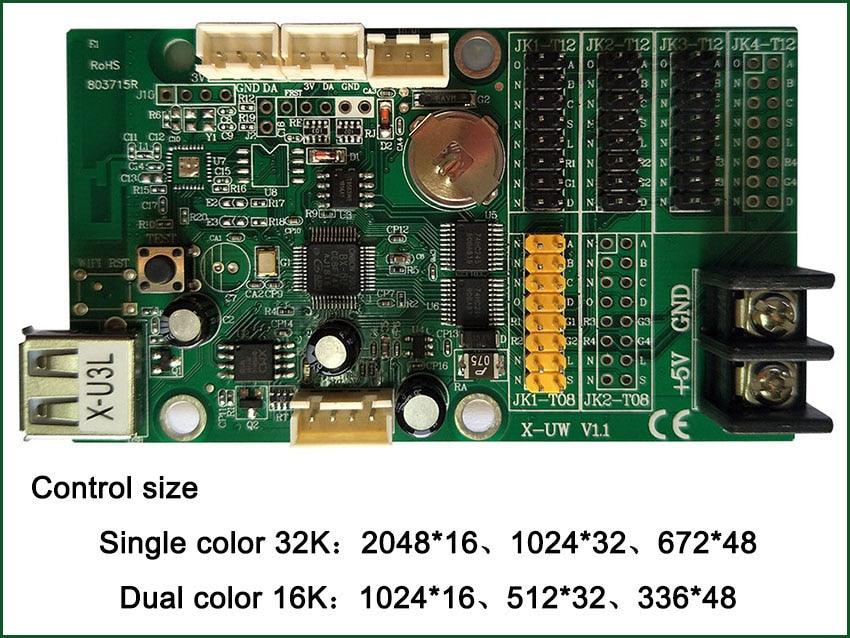 Bx-u2l P10 Led Signs Control Card, P10 Display Module Control Card, Single & Double Color Advertising Led Panel Controller