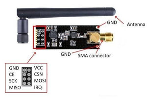 Hw-237 2.4ghz Nrf24l01+pa+lna Sma Wireless Transceiver Module With Antenna