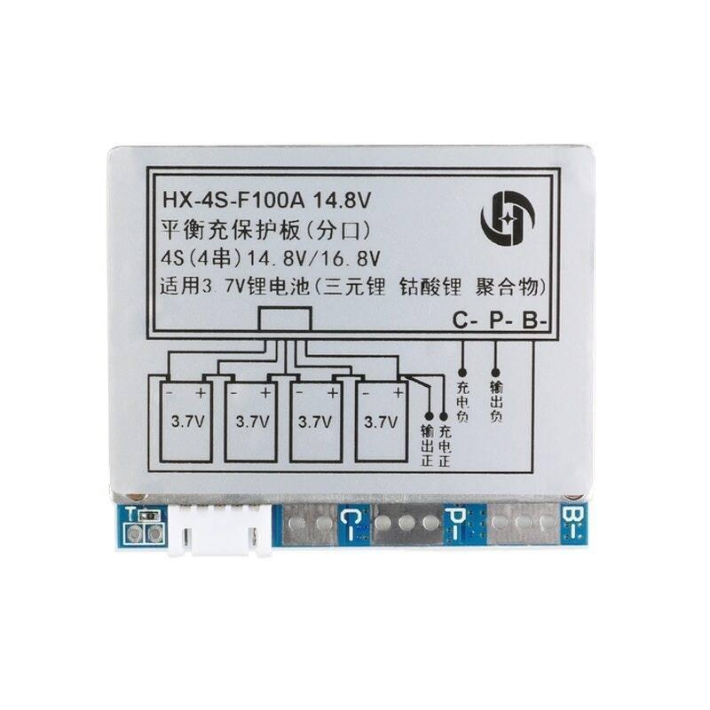 3.7v Hx-4s-f100a 100a 4s Bms 18650 Battery Protection Board 4s 100a Bms Module