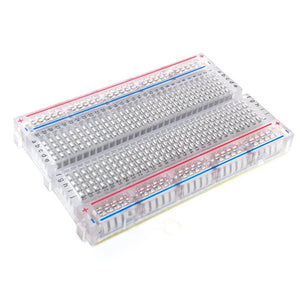 Transparent Clear Breadboard 400 Tie-Points 4 Power Rails