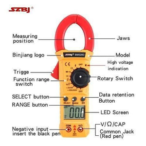 Handheld Digital Clamp Meter Bm528d Non Contact Ac Dc Volt AC Amp Multimeter