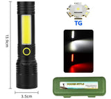 Handheld Rechargeable Emergency Torch Flashlight With Zoom Bn-537 Universal Flashlight Dust Protection Type-c Charging