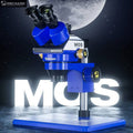 Mechanic Mos 300 Stereo Trinocular Microscope 6-45x with B11 Big Base