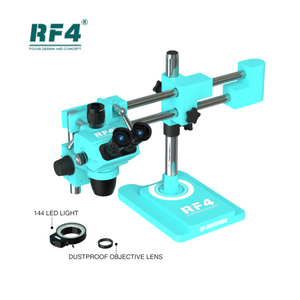 RF4 RF-6565PRO3 6.5-65X Synchronous Zoom Trinocular Stereo Microscope with Double-ARM Boom Stand