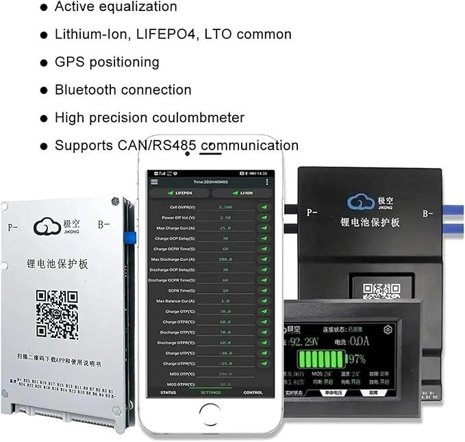 Jk 8s 60a Bms 400ma Active Balancing Smart Battery Management System