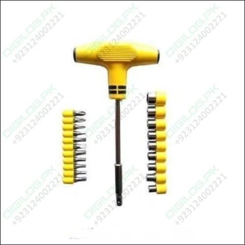 24pcs Set for Home, Office & Multi Purposes T Shape Screwdriver Socket & Bit Tool Kit