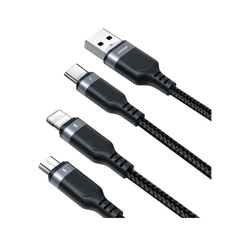 Joyroom S-a18-1t3 30w 3-in-1 Fast Charging Cable Type-c To L+c+m 1.2m - Black