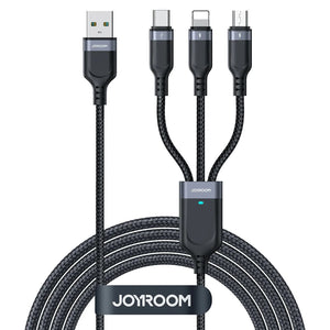 Joyroom S-a18-1t3 30w 3-in-1 Fast Charging Cable Type-c To L+c+m 1.2m - Black