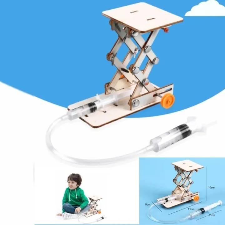 Kids Diy Hydraulic Lift Table Model Scientific Experiment Kit Educational Stem Toy