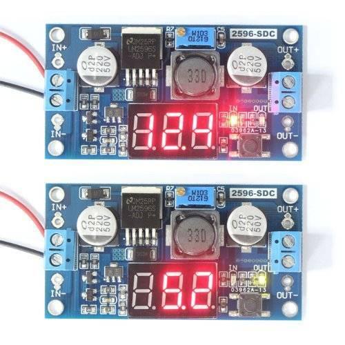 Lm2596 2a Buck Step-down Power Converter Module Dc 4.0~40 To 1.3-37v Led Voltmeter