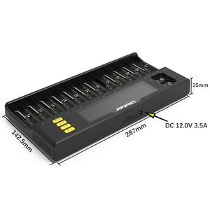 Liitokala Lii-s12 18650 Battery Charger – 12+2 Bay Smart Universal Charger