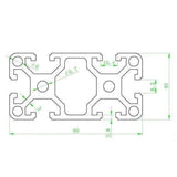 T-4080 Aluminum Extrusion Profile 40x80mm 1 Meter for CNC Machines, 3D Printers, Linear Rails