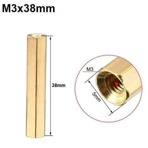 M3x38mm Female To Female Thread Brass Hex Standoff Pcb Pillar Spacer