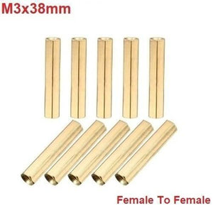 M3x38mm Female To Female Thread Brass Hex Standoff Pcb Pillar Spacer