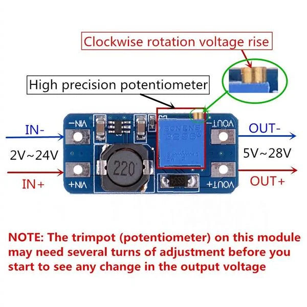 Mt3608 Booster Converter Power Module Dc-dc Step Up Module
