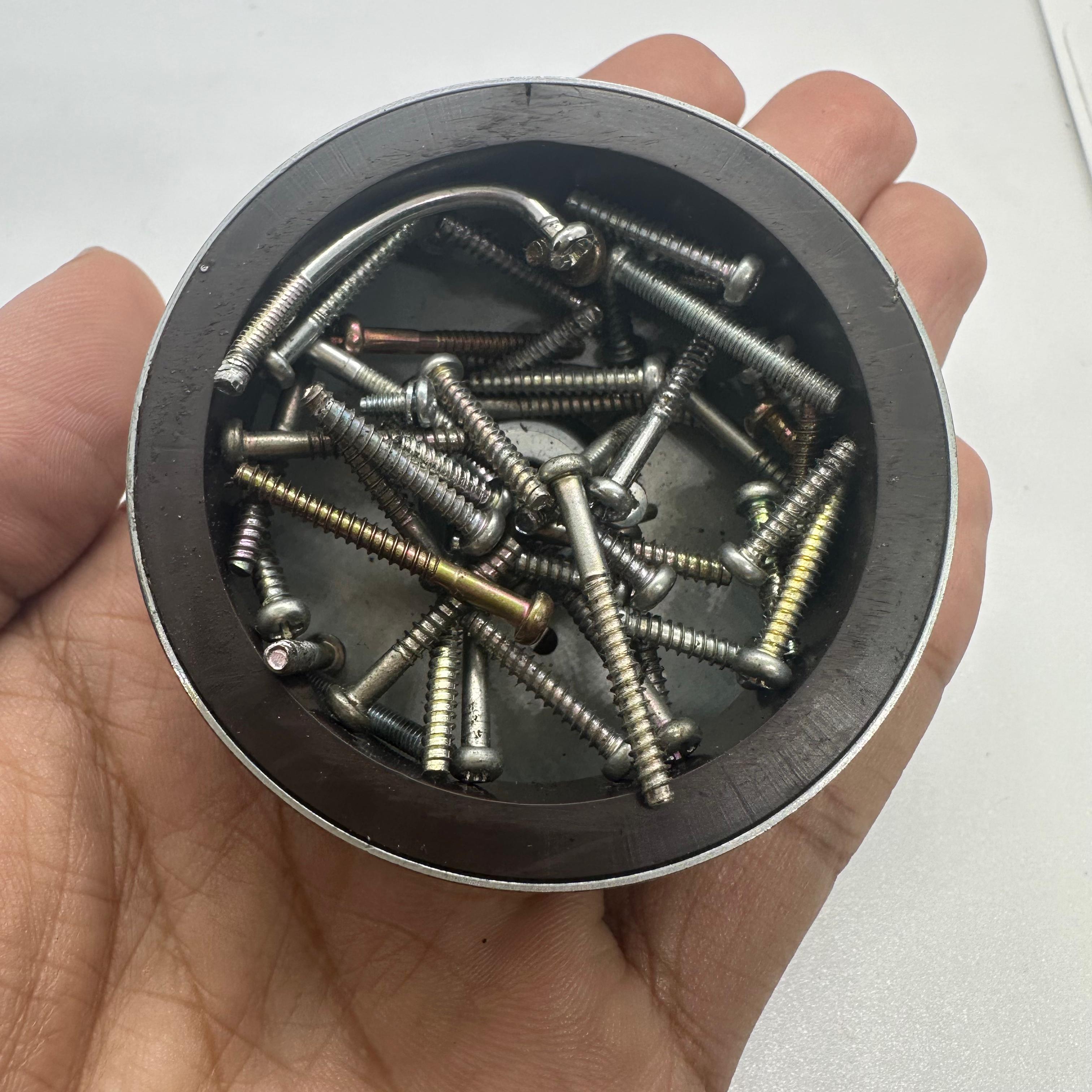 Magnet for storing screws and metal