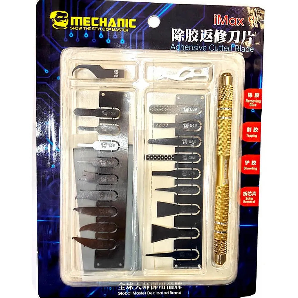 Mechanic Imax 9 Nand Cpu Ic Glue Remover Blade Edge Glue Scraper Ultra Thin Knife 20 in 1 Blade Set