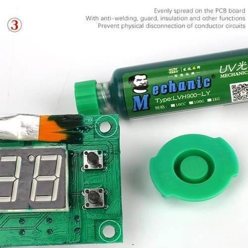 Green Mechanic Uv Curable 10cc Solder Mask Ink Pcb Fixing Repairing Welding Oil Paint Prevent Corrosive Arcing